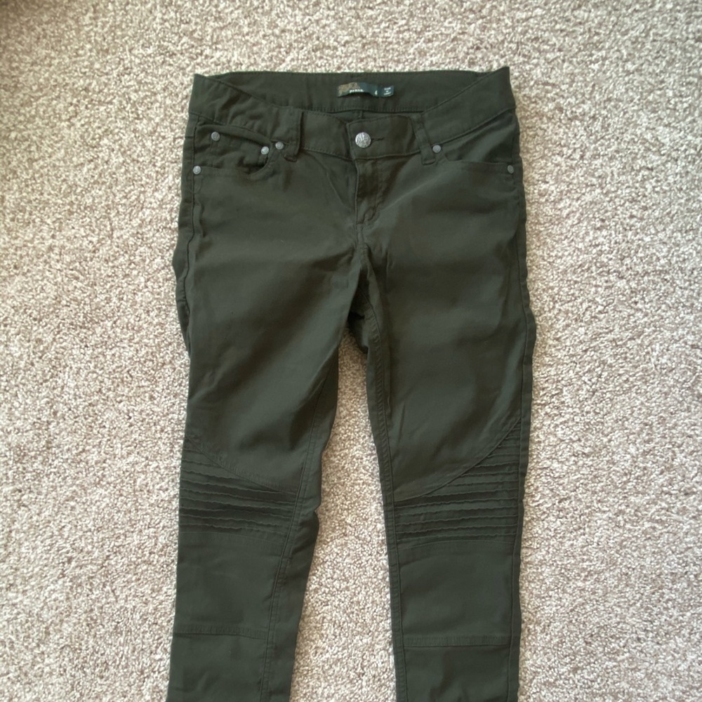 Prana green moto style pants